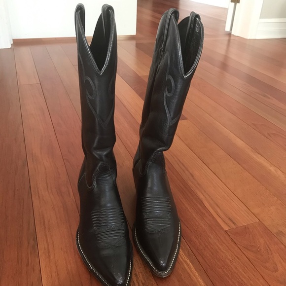 Vintage J Chisholm leather cowboy boots w/trees - Picture 11 of 16